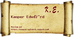 Kasper Edvárd névjegykártya